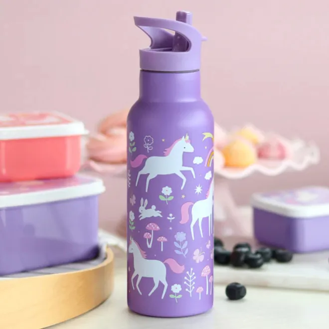 New A Little Lovely Company Alex Water Bottle XL unicorn dreams