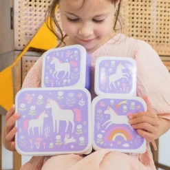 Best A Little Lovely Company Charlie Lunch & Snack Box unicorn dreams