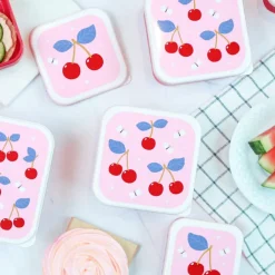 Sale A Little Lovely Company Charlie Lunch & Snack Box cherries