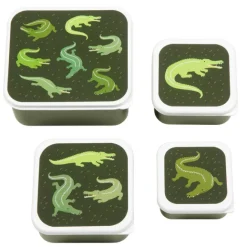 A Little Lovely Company Charlie Lunch & Snack Box crocodiles