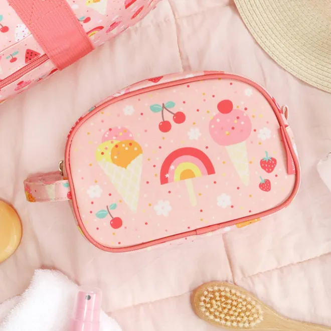 New A Little Lovely Company Jules Toiletry Bag ice-cream