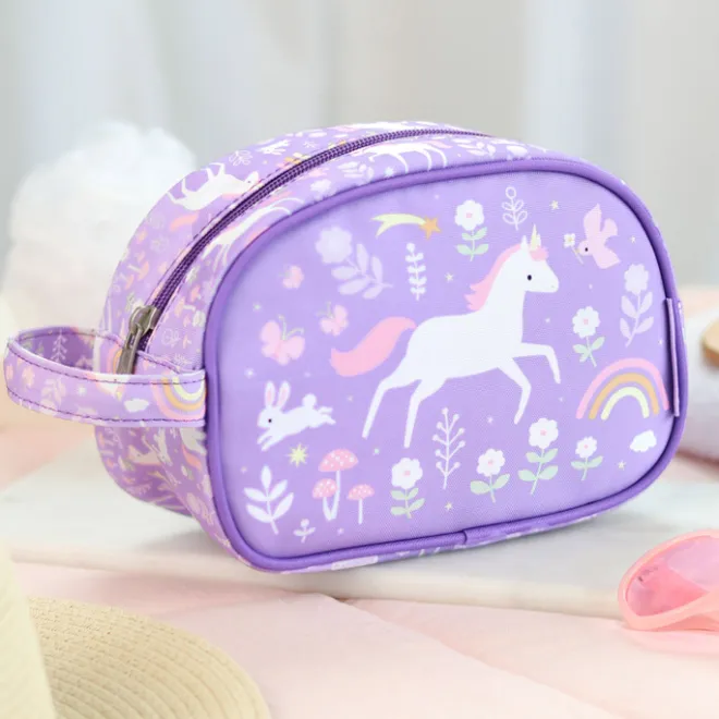 New A Little Lovely Company Jules Toiletry Bag unicorn dreams