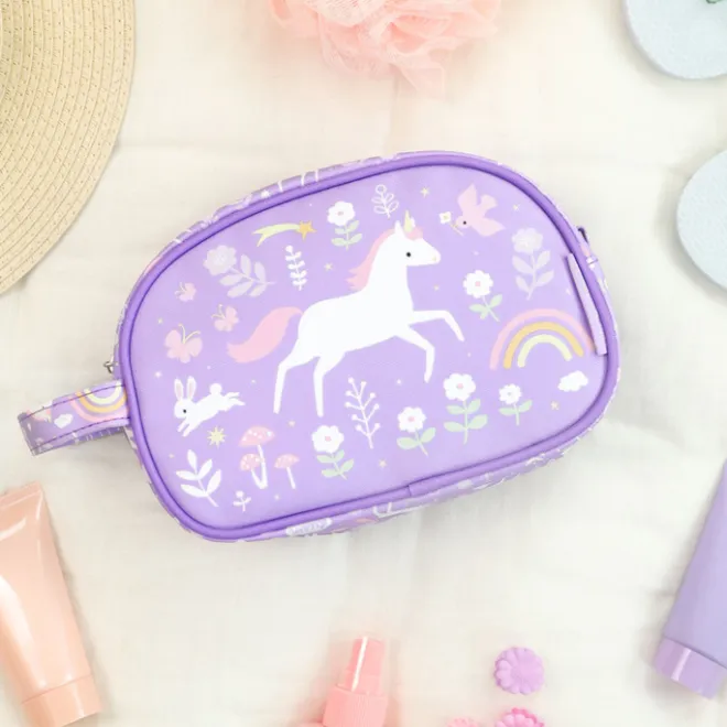 New A Little Lovely Company Jules Toiletry Bag unicorn dreams