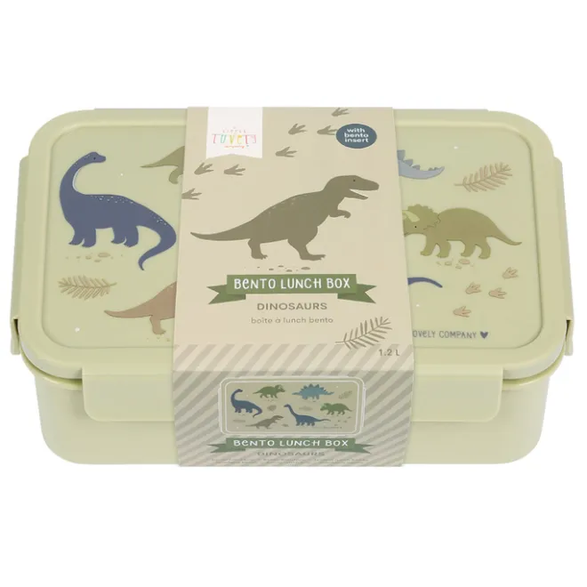 New A Little Lovely Company Robin Bento Lunchbox dinosaurs
