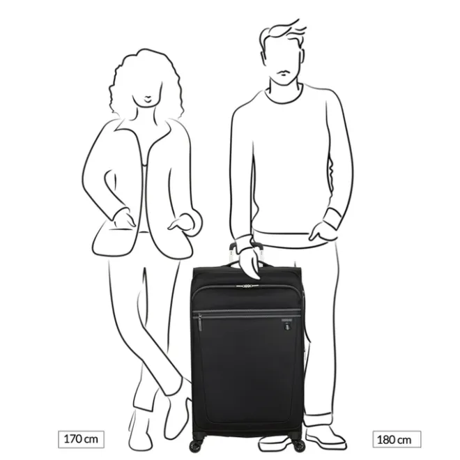Outlet American Tourister Aerospin Spinner L Exp stone basalt