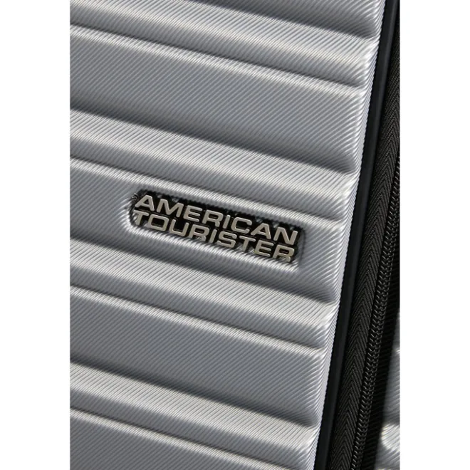 Discount American Tourister Flashline Spin. 55/20 Frontloader Cabin Trolley sky silver