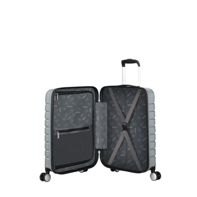 Discount American Tourister Flashline Spin. 55/20 Frontloader Cabin Trolley sky silver