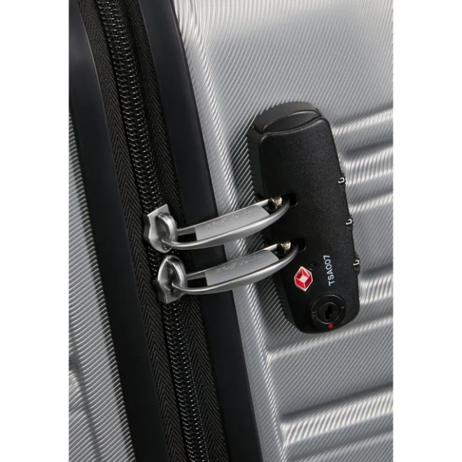 Outlet American Tourister Flashline Spin. 55/25 Cabin Trolley sky silver
