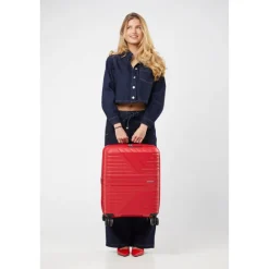Online American Tourister Flytwist Spinner Cabin Trolley 55 cm Exp. true red