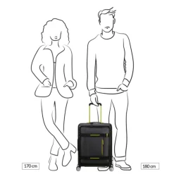 Online American Tourister Hello Cabin Spinner 55 EXP Coated black/lime