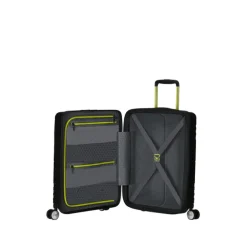 Online American Tourister Hello Cabin Spinner 55 EXP Coated black/lime