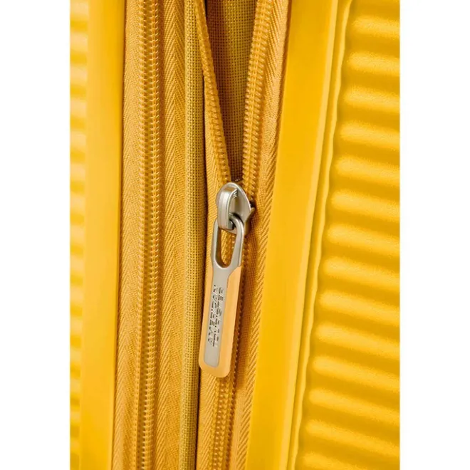 Best American Tourister Soundbox Spinner 77 Expandable golden yellow