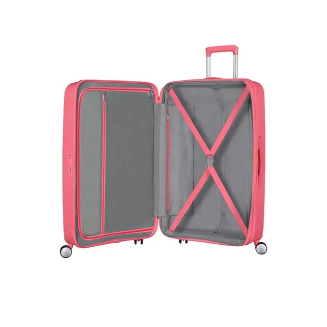 New American Tourister Soundbox Spinner 67 Expandable sun kissed coral