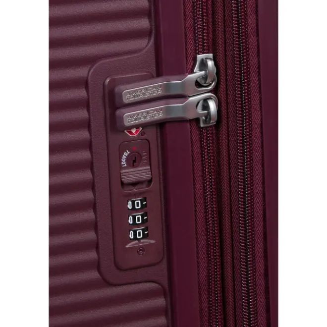 Discount American Tourister Soundbox Spinner 67/24 TSA Expandable wild cherry