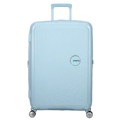 Sale American Tourister Soundbox Spinner 77/28 TSA Expandable pastel blue