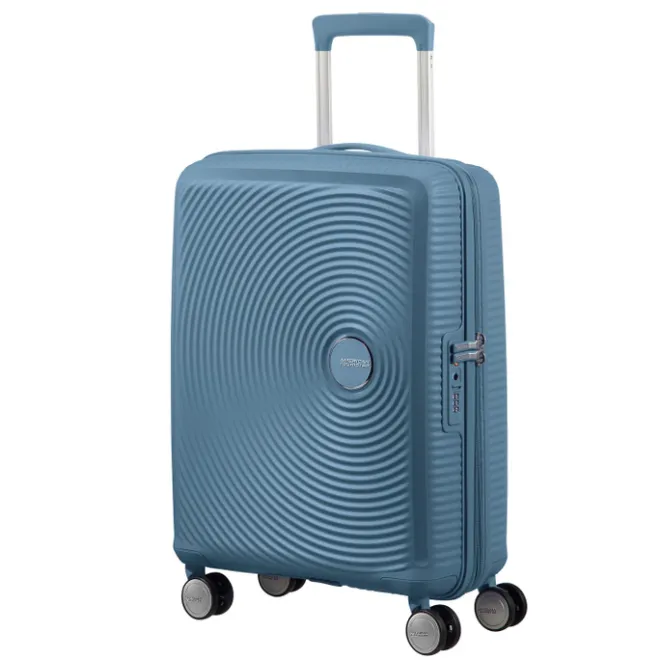 Best American Tourister Soundbox Spinner 55 Expandable stone blue