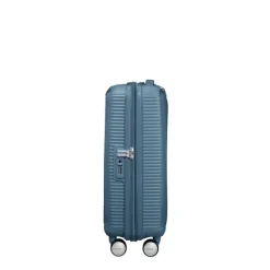 Best American Tourister Soundbox Spinner 55 Expandable stone blue