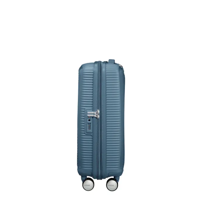 Best American Tourister Soundbox Spinner 55 Expandable stone blue