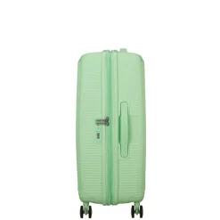 Clearance American Tourister Soundbox Spinner 67/24 TSA Expandable pastel green