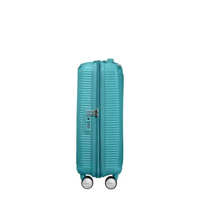 New American Tourister Soundbox Spinner 55 Expandable turquoise tonic