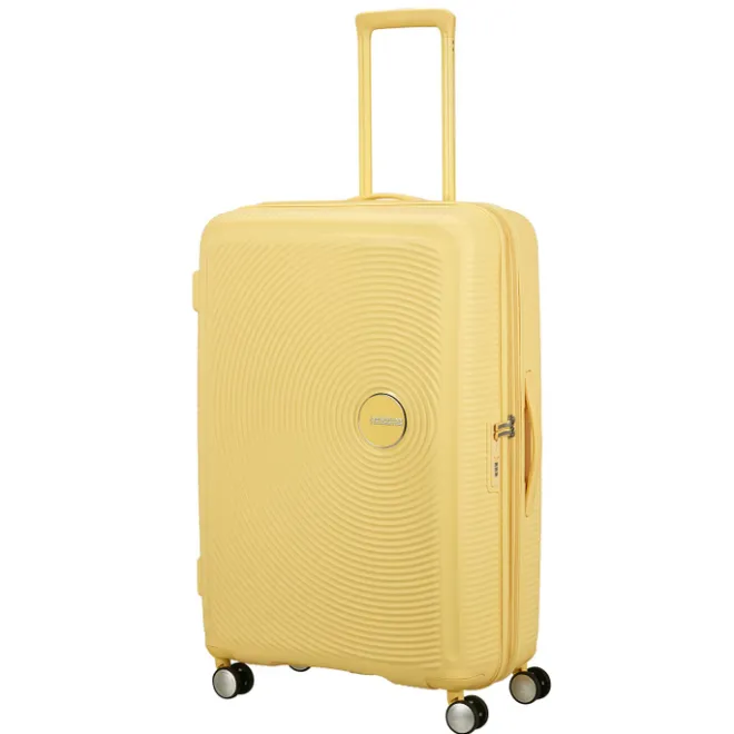 New American Tourister Soundbox Spinner 77/28 TSA Expandable pastel yellow