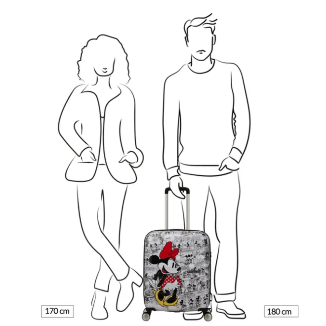 New American Tourister Wavebreaker Disney Spinner 55/20 TSA minnie comics white