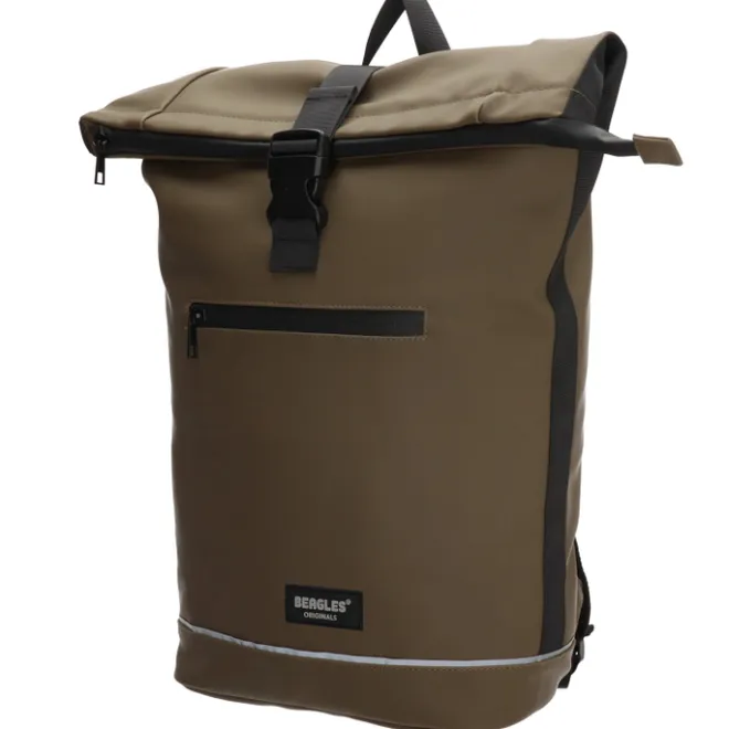 New Beagles Originals Rolltop Rugtas Waterproof 15.6" olijf groen