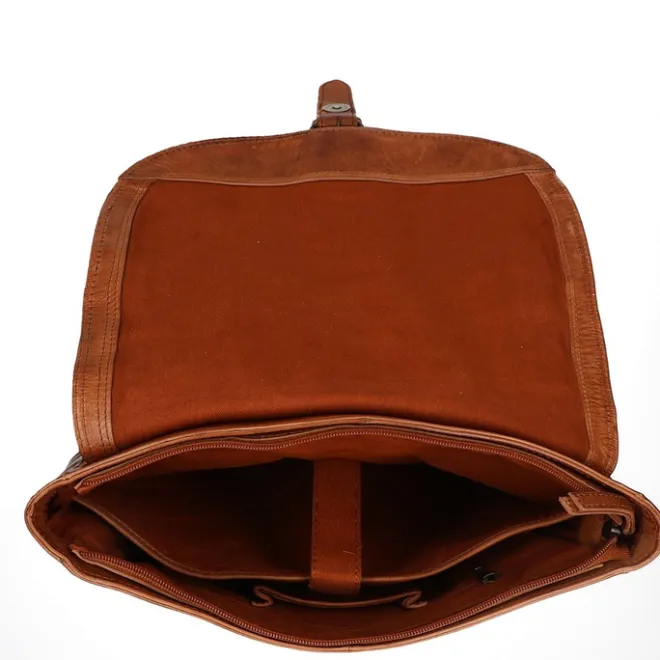 Online Bear Design Cow Lavato Backpack cognac