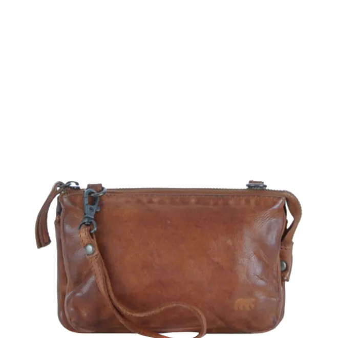 New Bear Design Cow Lavato Uma Crossbody cognac