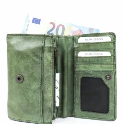 Sale Bear Design Flappie Portemonnee green