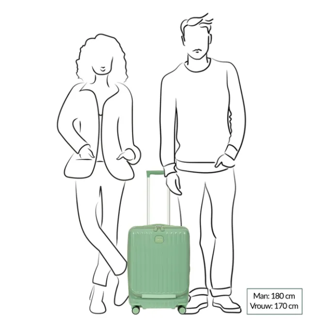 Hot Bric's Positano Cabin Trolley 55 with Pocket sea green