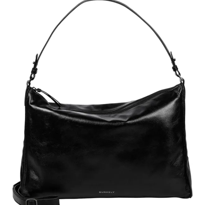 Clearance Burkely Creased Crystal Wide Hobo black