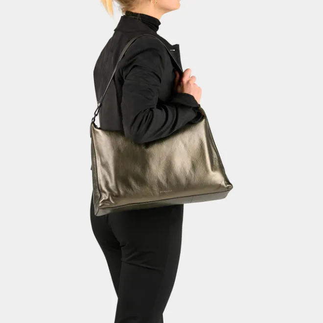 Discount Burkely Creased Crystal Wide Hobo gun metal