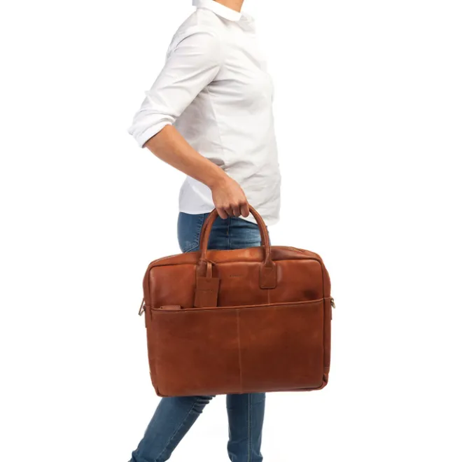 Outlet Burkely Vintage Max Worker 17.3" cognac