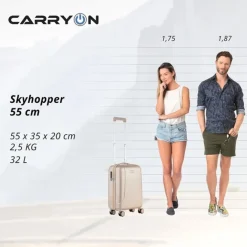 Online CarryOn Skyhopper 4 Wiel Trolley 55 champagne