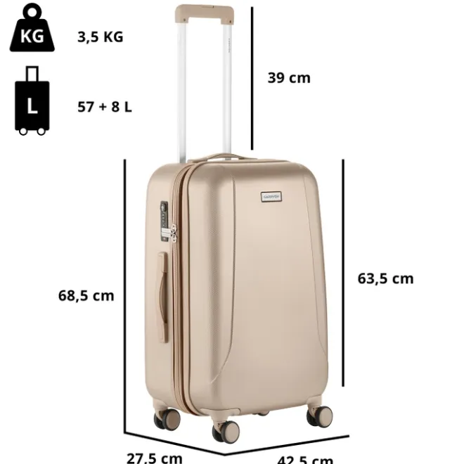 Clearance CarryOn Skyhopper 4 Wiel Trolley 68 Expandable champagne