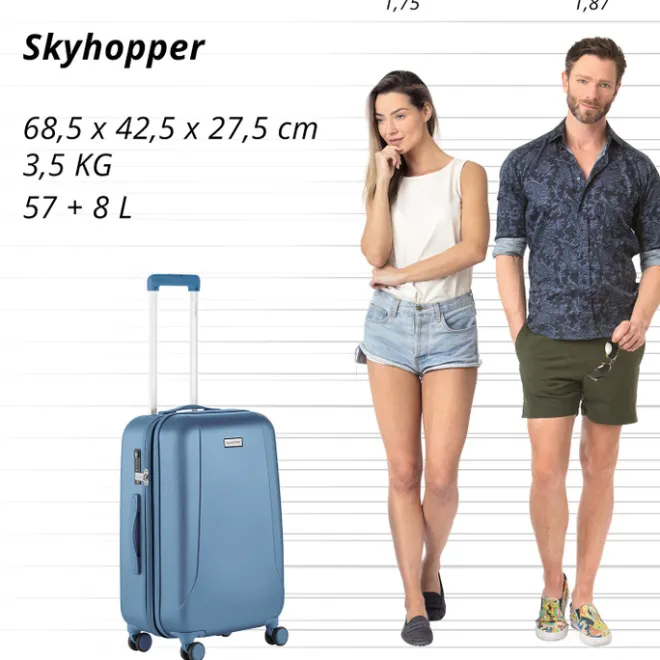 New CarryOn Skyhopper 4 Wiel Trolley 68 Expandable cool blue