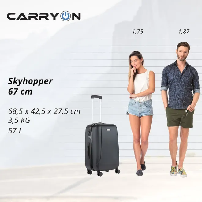 Outlet CarryOn Skyhopper 4-Delige Kofferset S/S/M/L black