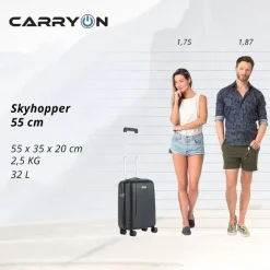 Outlet CarryOn Skyhopper 4-Delige Kofferset S/S/M/L black
