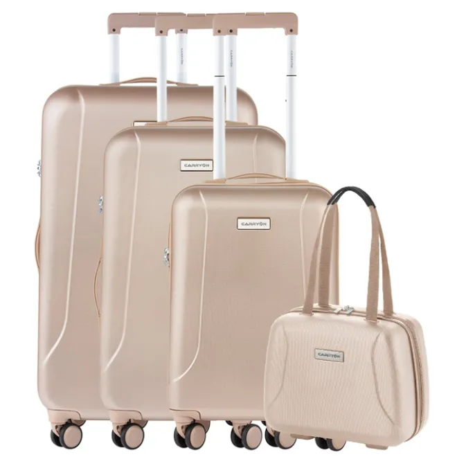 Best CarryOn Skyhopper 4-Delige Kofferset Beautycase/S/M/L champagne