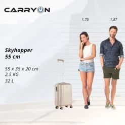 Best CarryOn Skyhopper 4-Delige Kofferset Beautycase/S/M/L champagne