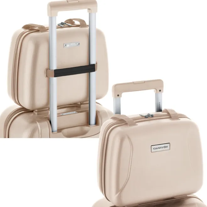 Best CarryOn Skyhopper 4-Delige Kofferset Beautycase/S/M/L champagne