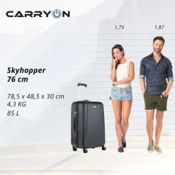 Clearance CarryOn Skyhopper 4-Delige Kofferset Beautycase/S/M/L black