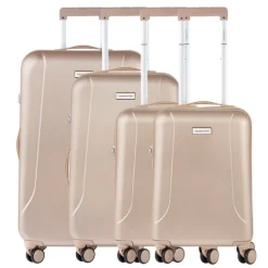 Online CarryOn Skyhopper 4-Delige Kofferset S/S/M/L champagne