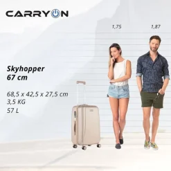 Online CarryOn Skyhopper 4-Delige Kofferset S/S/M/L champagne