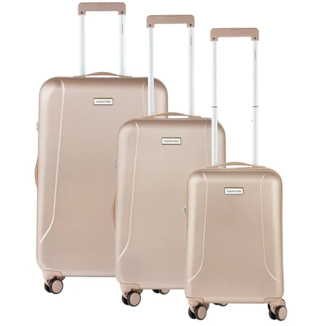 Outlet CarryOn Skyhopper Trolleyset 3pcs TSA champagne