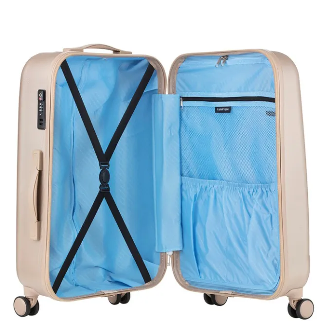 Outlet CarryOn Skyhopper Trolleyset 3pcs TSA champagne