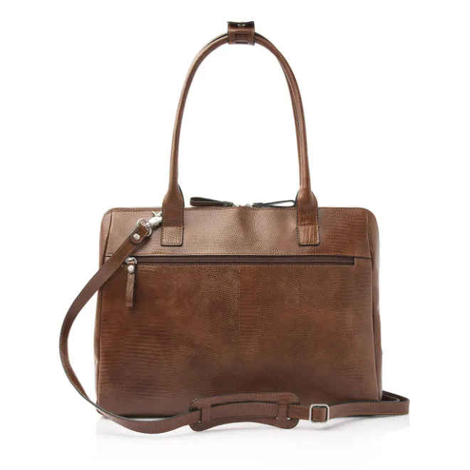 Hot Castelijn & Beerens Donna Vera Schoudertas 15.6" RFID cognac