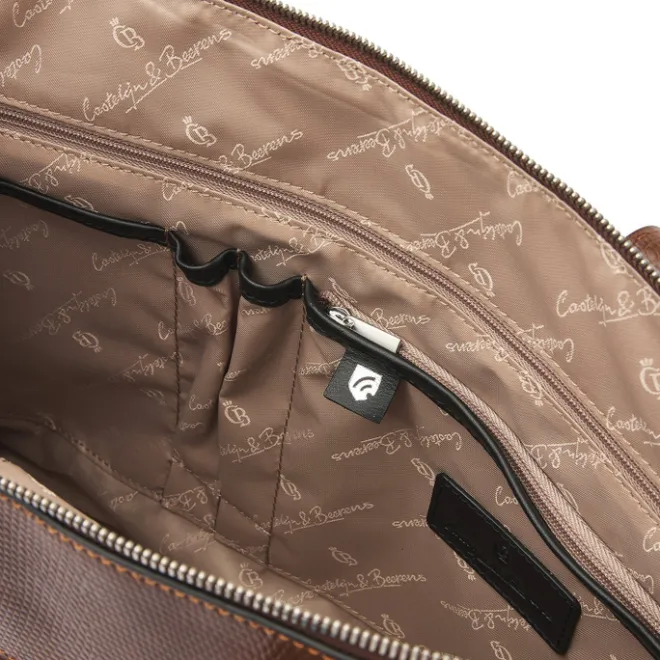 Hot Castelijn & Beerens Donna Vera Schoudertas 15.6" RFID cognac