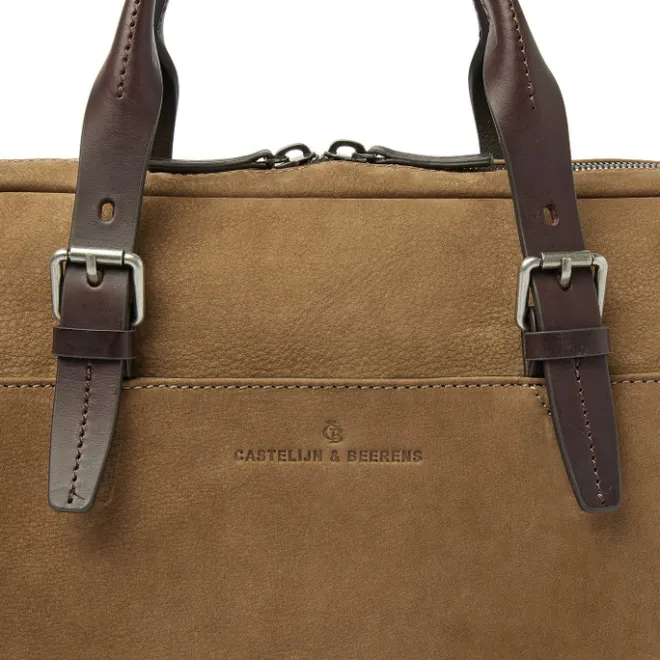 Outlet Castelijn & Beerens Veneto Nubuck Laptopbag 15.6" taupe